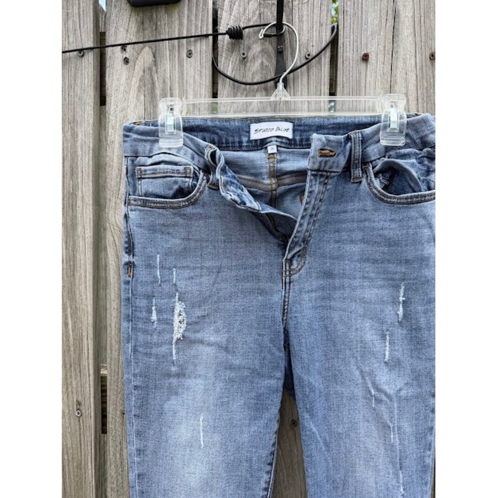 Indie Grunge Studio Blue Skinny Jeans 29 Blue Light Wash Distressed High Rise - Picture 5 of 7